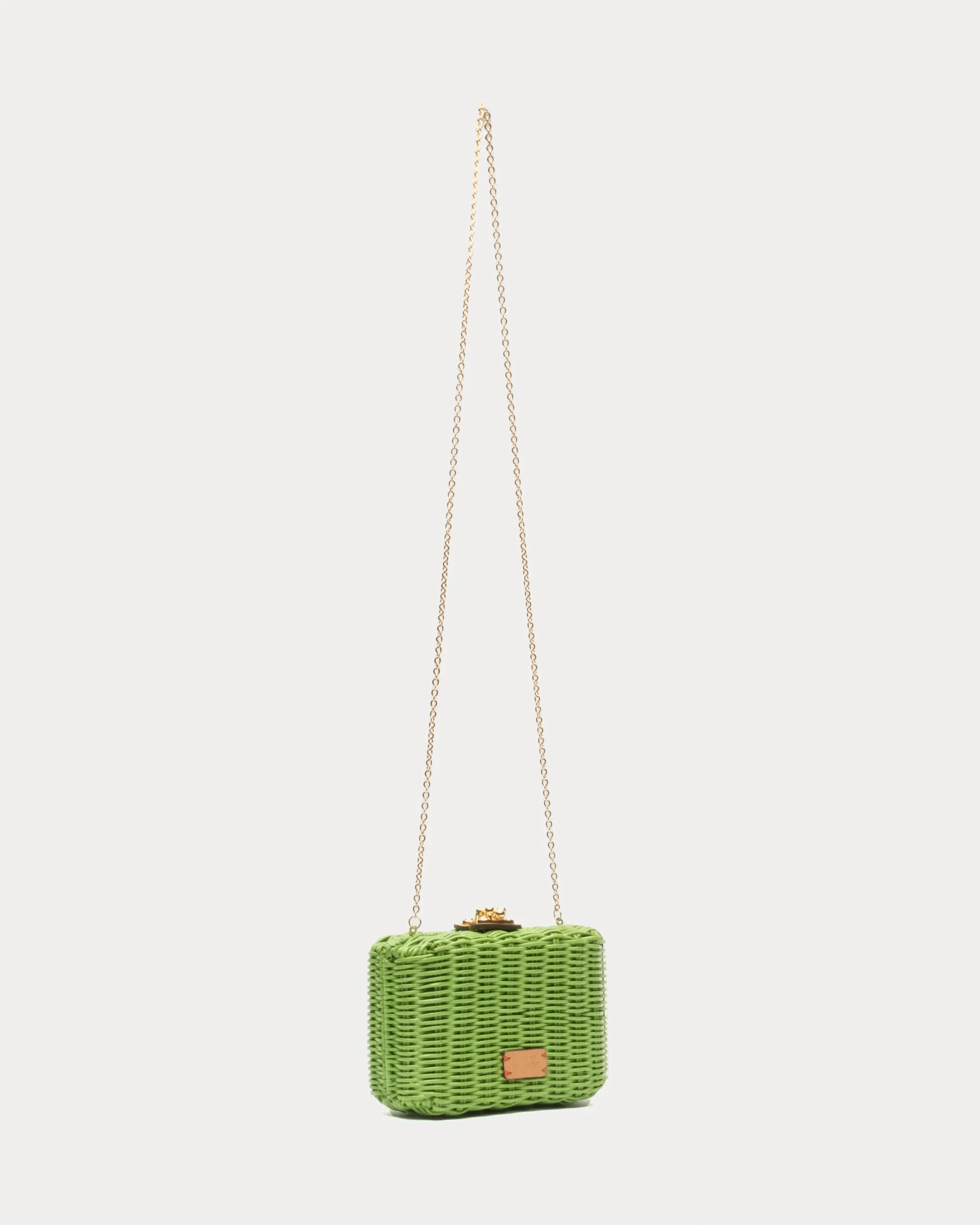 Paige Wicker Clutch - Lime Green