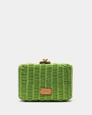 Paige Wicker Clutch - Lime Green