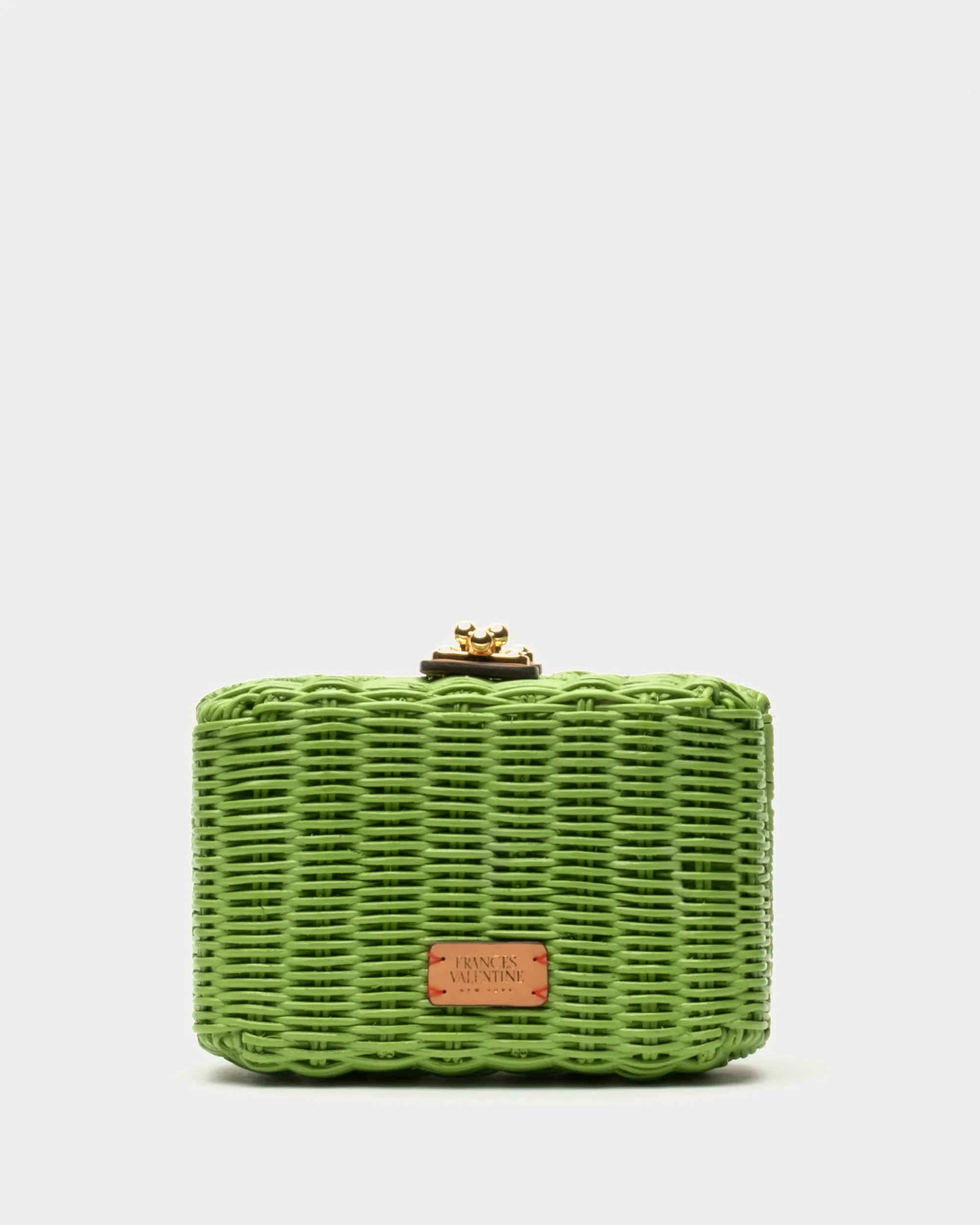 Paige Wicker Clutch - Lime Green
