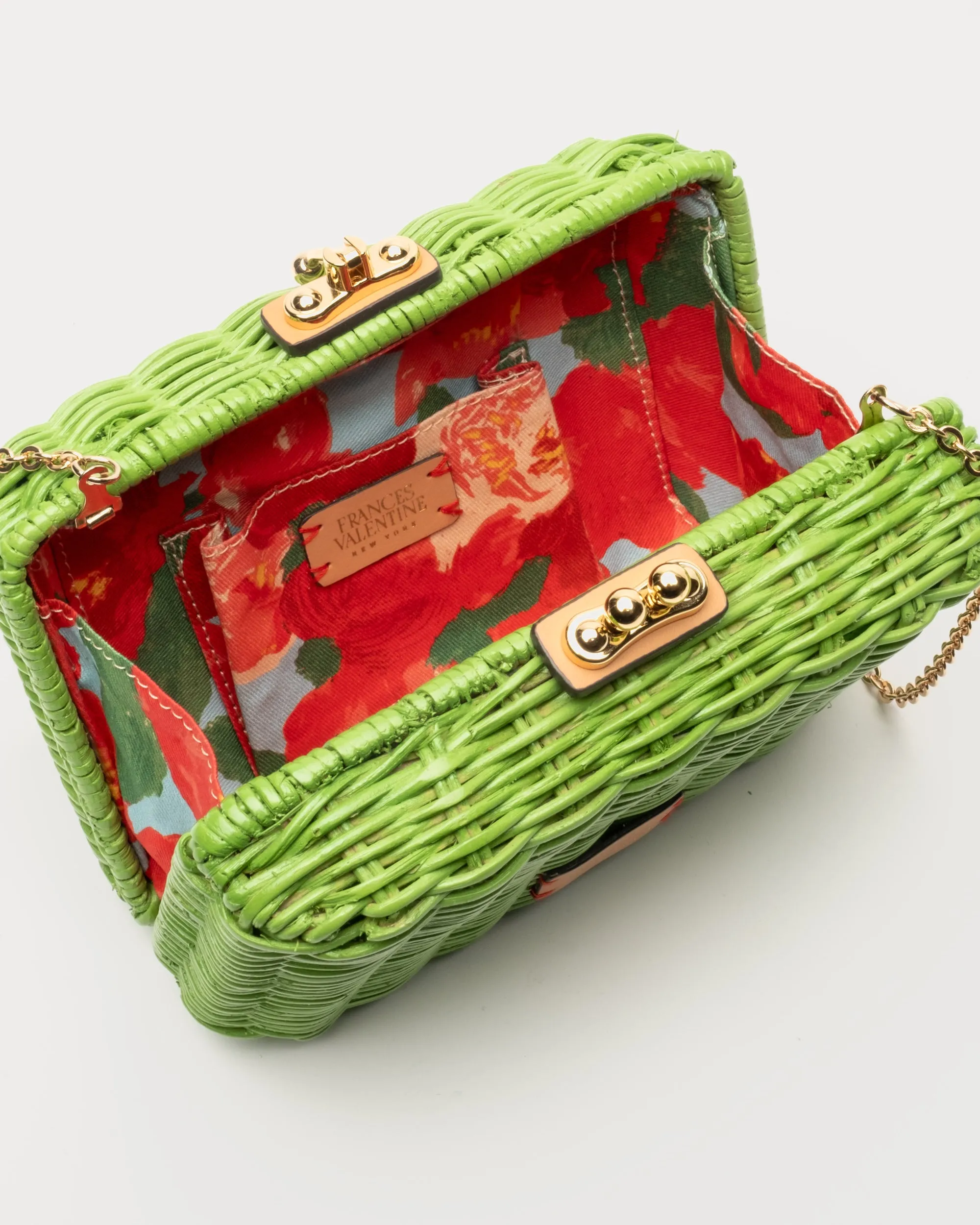 Paige Wicker Clutch - Lime Green