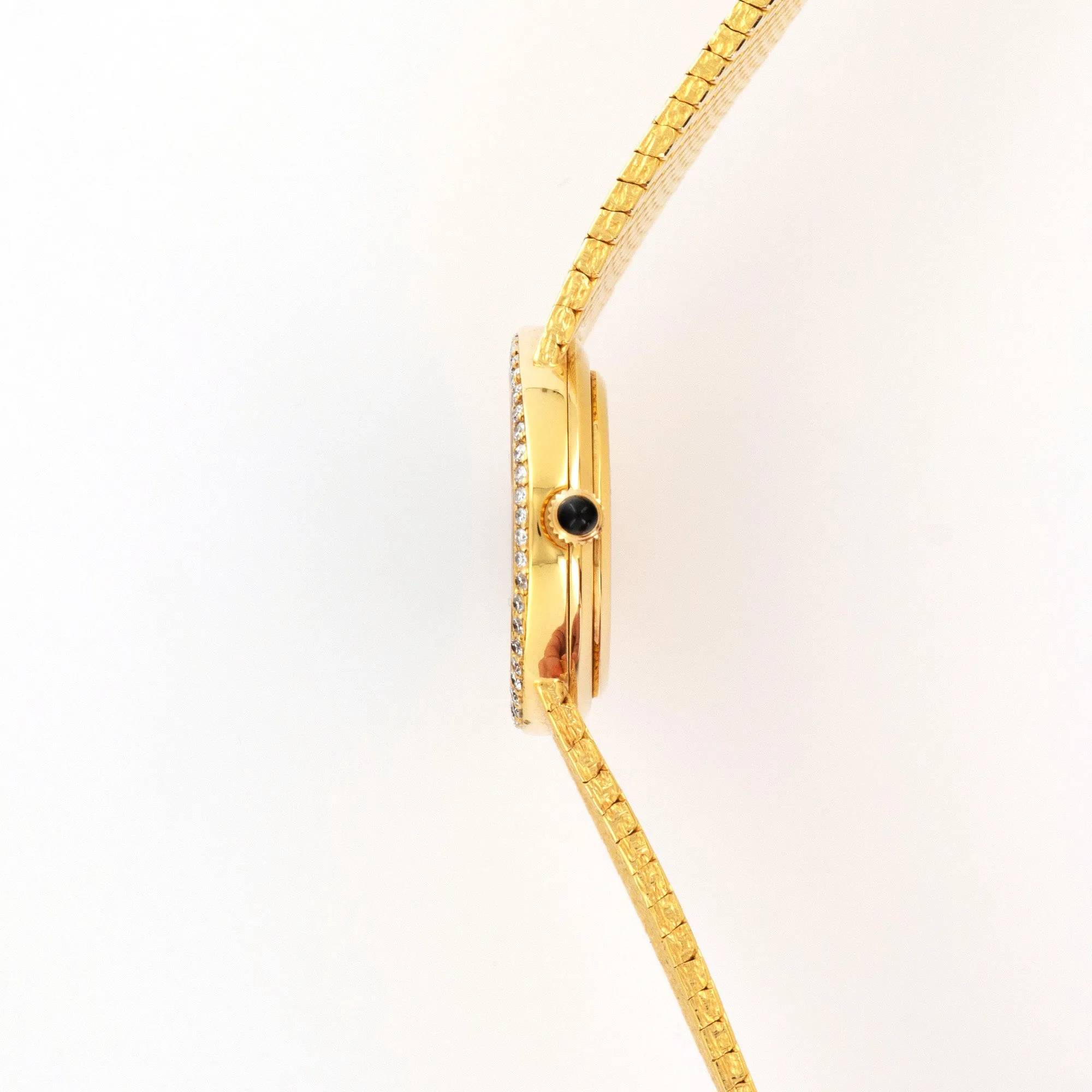 Patek Philippe Yellow Gold Onyx Diamond Watch