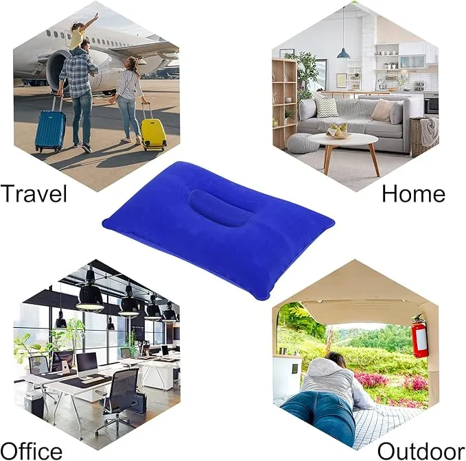 PATIKIL Inflatable Pillow, 3 Pack Ultralight Camping Travel Pillow Desk Rest Neck Support for Hiking Backpacking Office, Dark Blue