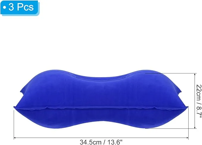 PATIKIL Inflatable Pillow, 3 Pack Ultralight Camping Travel Pillow Desk Rest Neck Support for Hiking Backpacking Office, Dark Blue
