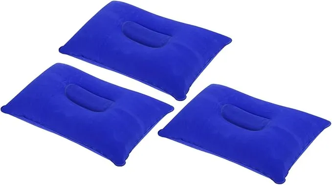 PATIKIL Inflatable Pillow, 3 Pack Ultralight Camping Travel Pillow Desk Rest Neck Support for Hiking Backpacking Office, Dark Blue