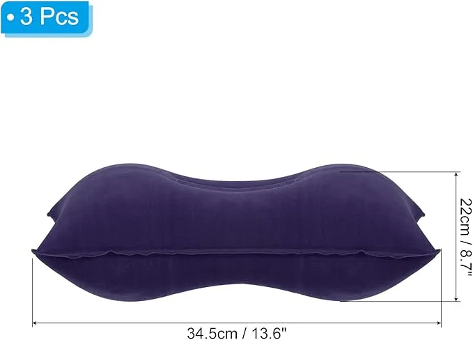 PATIKIL Inflatable Pillow, 3 Pack Ultralight Camping Travel Pillow Desk Rest Neck Support for Hiking Backpacking Office, Dark Purple