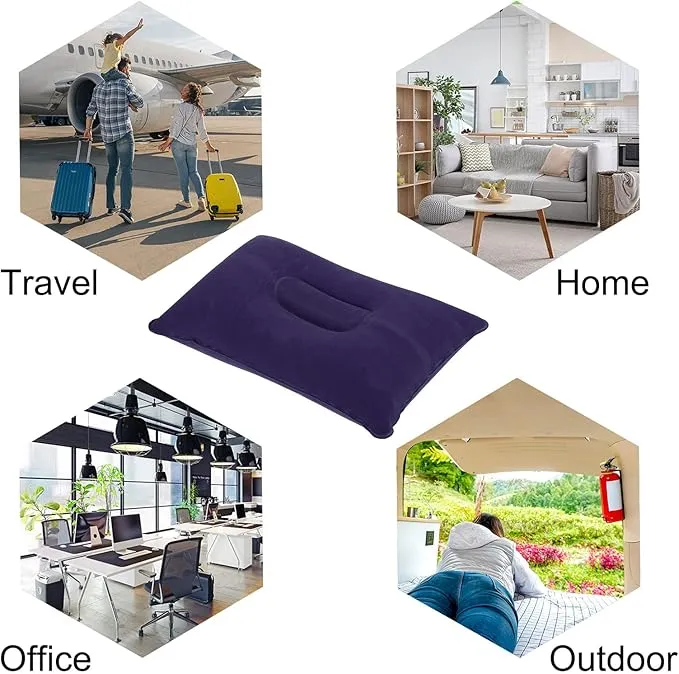 PATIKIL Inflatable Pillow, 3 Pack Ultralight Camping Travel Pillow Desk Rest Neck Support for Hiking Backpacking Office, Dark Purple