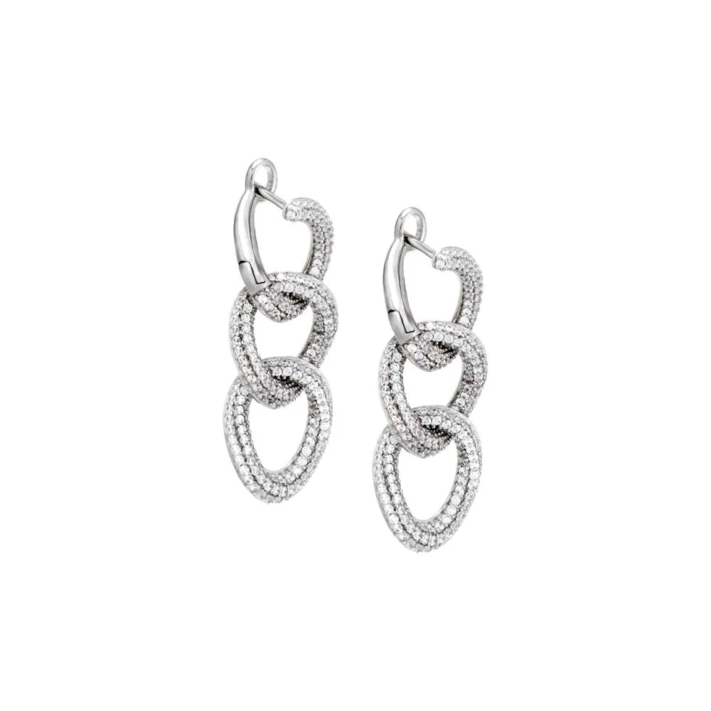 Pavé Chain Link Drop Stud Earring