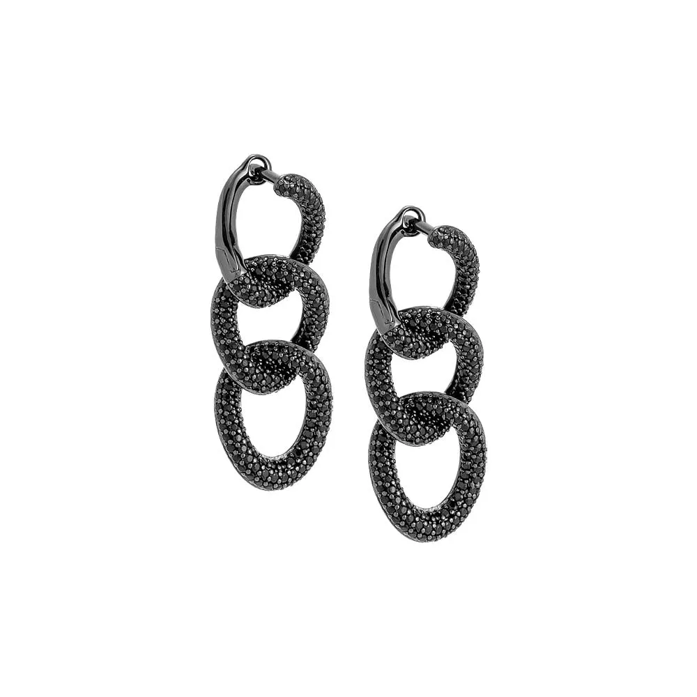 Pavé Chain Link Drop Stud Earring