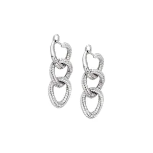 Pavé Chain Link Drop Stud Earring