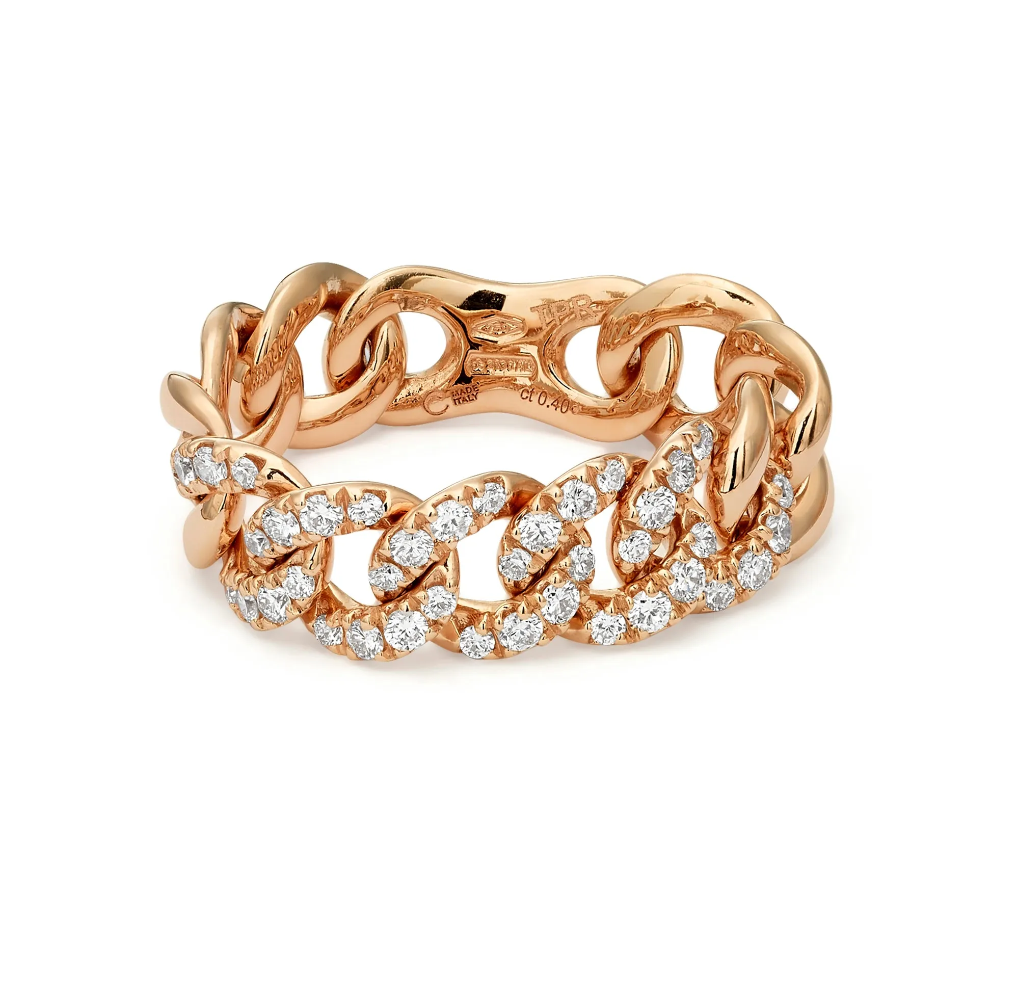 Pave Full Set Diamond Chain Link Ring