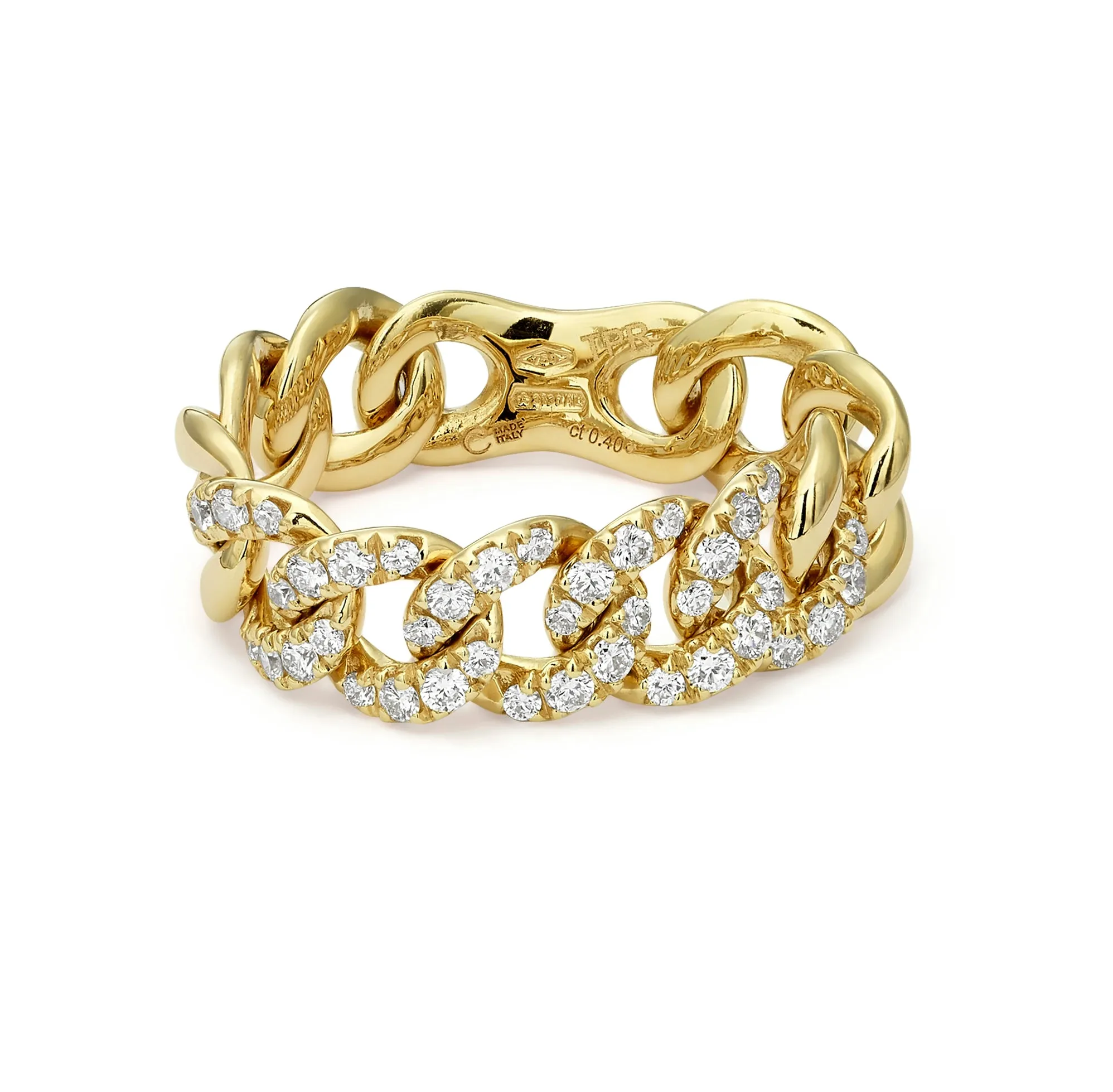Pave Full Set Diamond Chain Link Ring