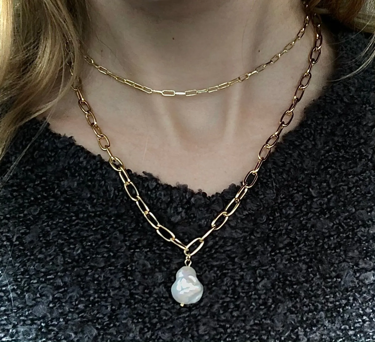 Pearl Link Chain Necklace