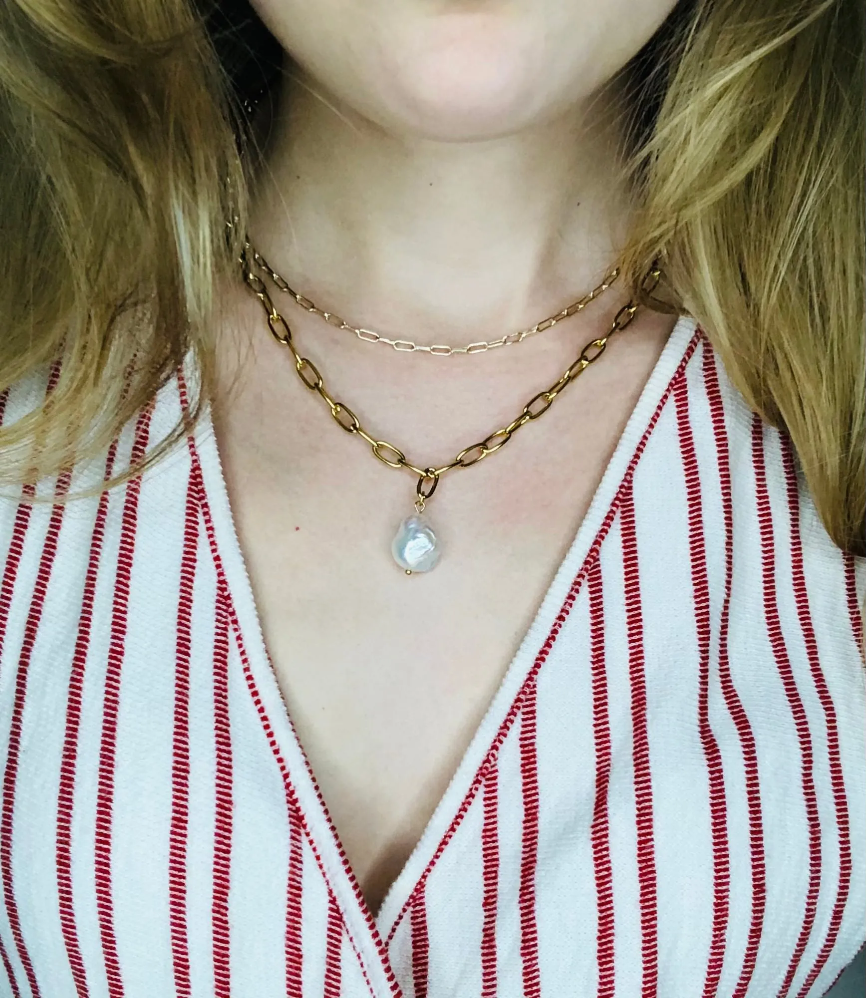 Pearl Link Chain Necklace