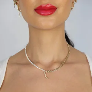 Pearl x Cuban Link Chain Necklace
