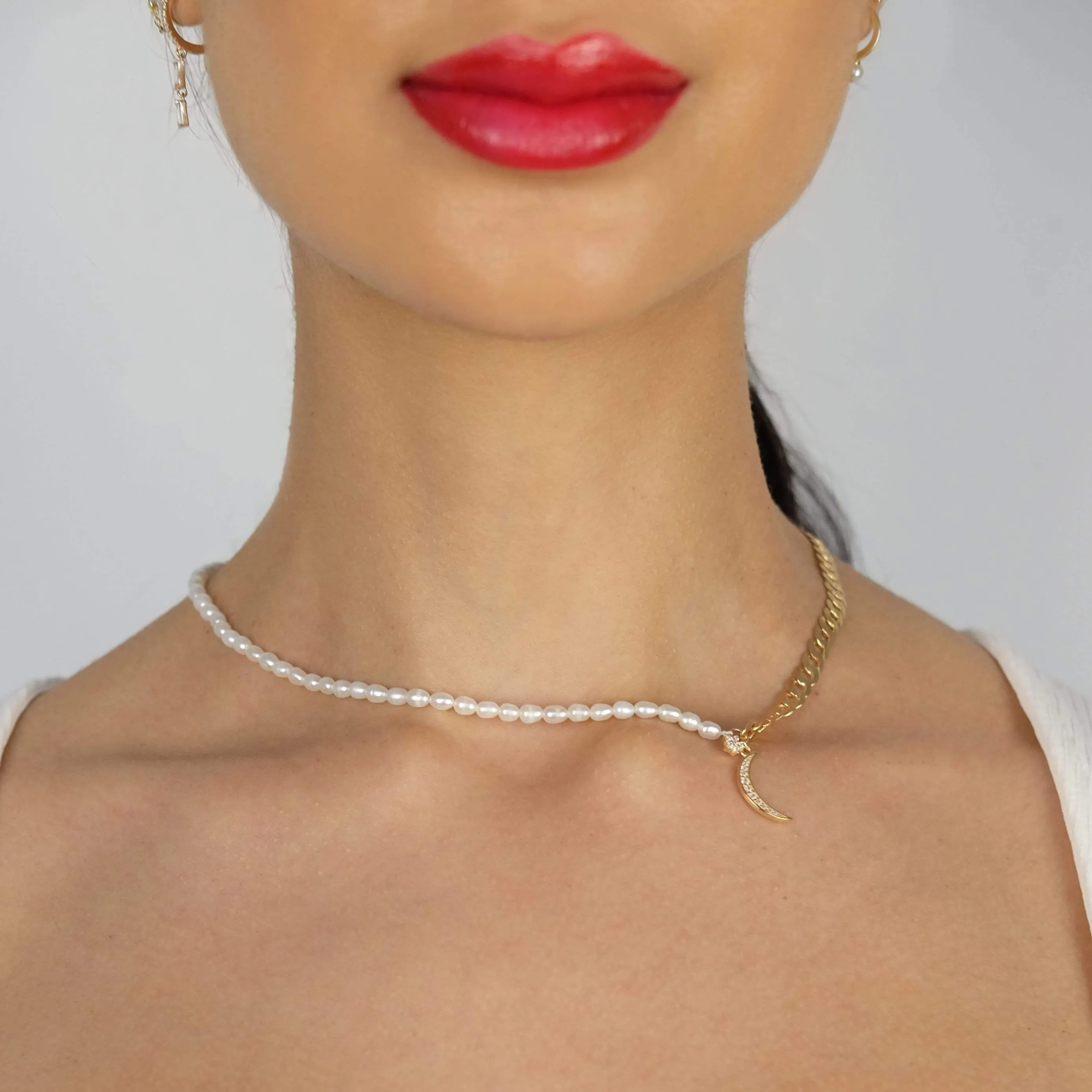 Pearl x Cuban Link Chain Necklace