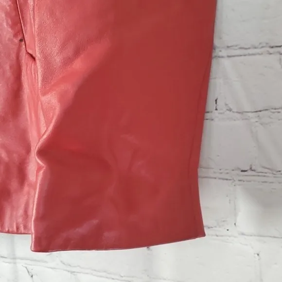 Pendleton Plus 90s Vintage Chili Pepper Red Full Zip Leather Jacket Coat Oregon