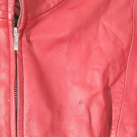 Pendleton Plus 90s Vintage Chili Pepper Red Full Zip Leather Jacket Coat Oregon