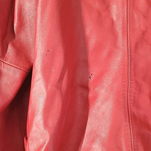 Pendleton Plus 90s Vintage Chili Pepper Red Full Zip Leather Jacket Coat Oregon