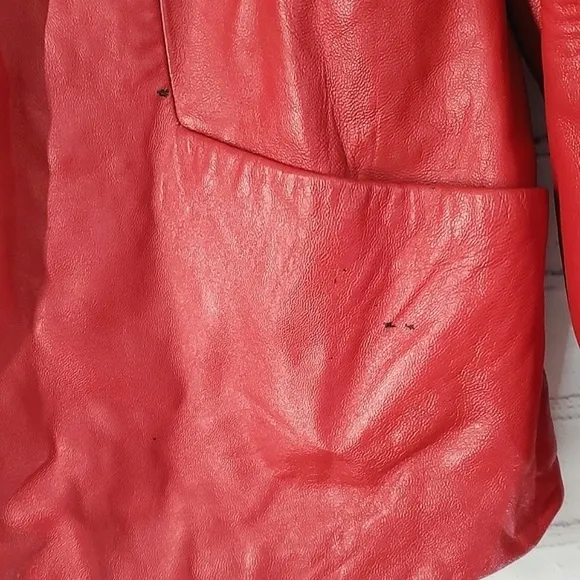 Pendleton Plus 90s Vintage Chili Pepper Red Full Zip Leather Jacket Coat Oregon