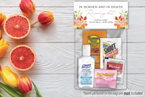 Personalized Wedding Hangover Recovery Kit Bag & Topper - Citrus Bouquet