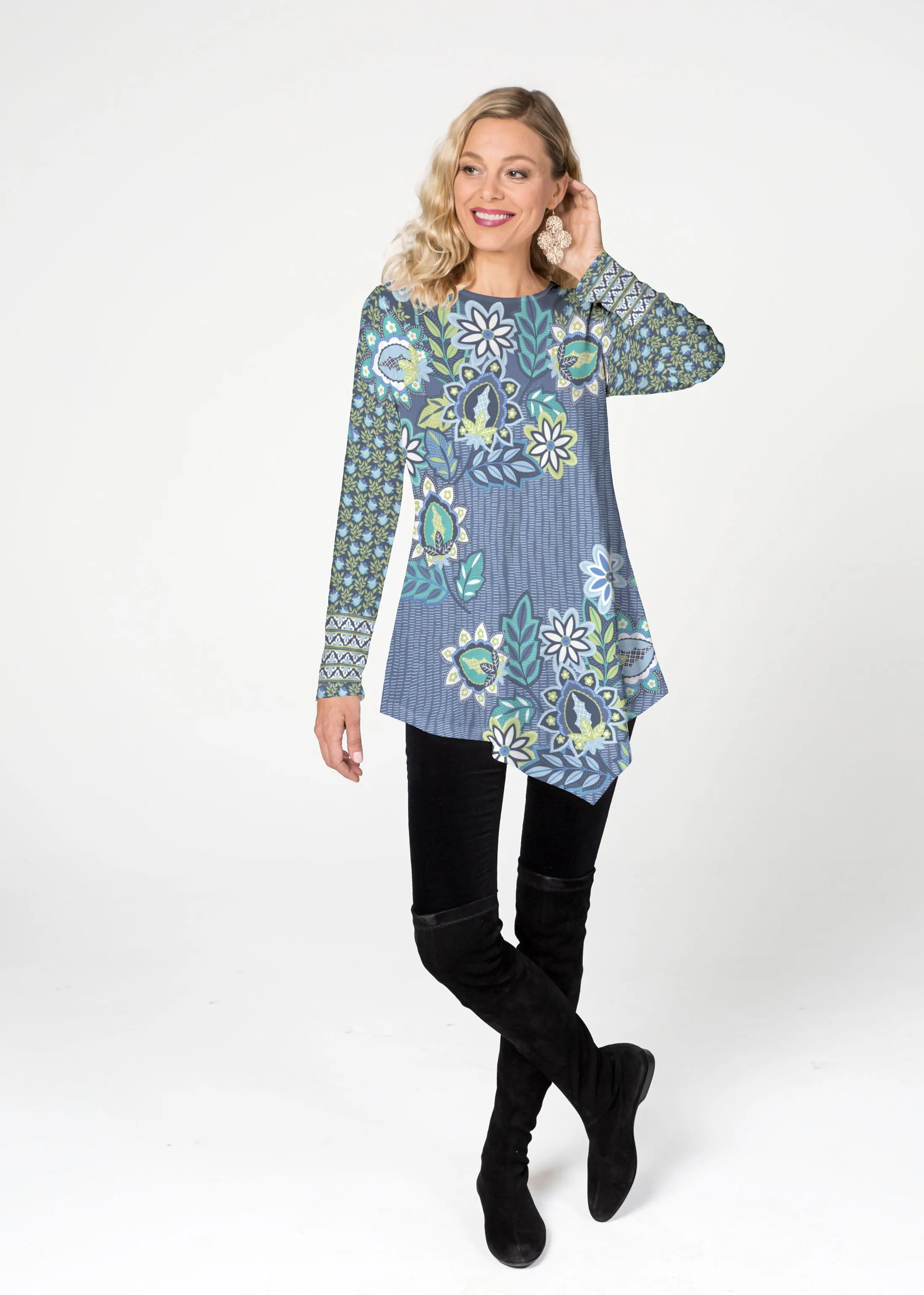 Phoebe (13581) ~ Asymmetrical French Terry Tunic