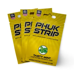 Phuk Strip Sexual Enhancement 3 pc Strips - Ultimate Pleasure Mint Sublingual Strip | Fast-Acting