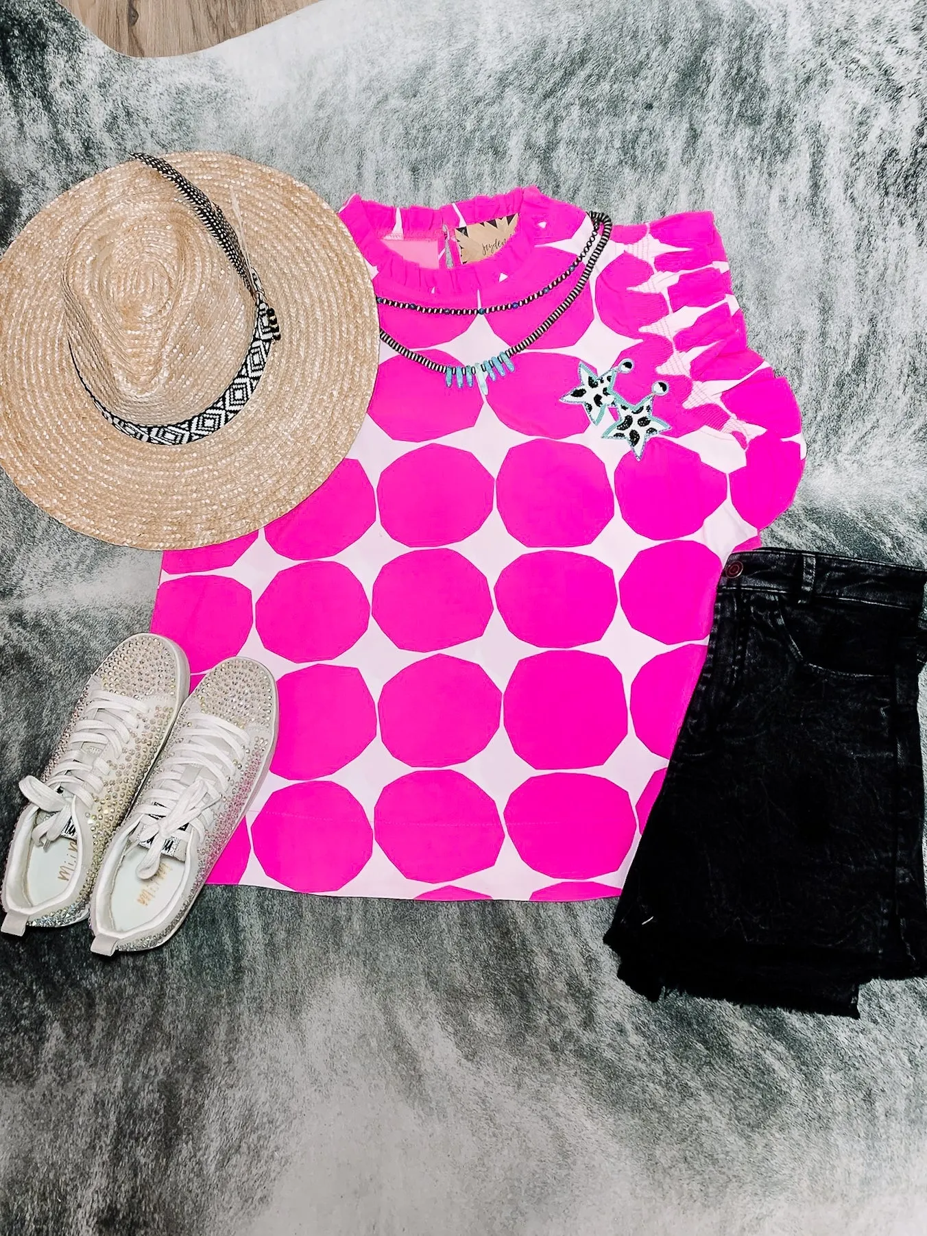 Pink Monica Ruffle Sleeve Tank