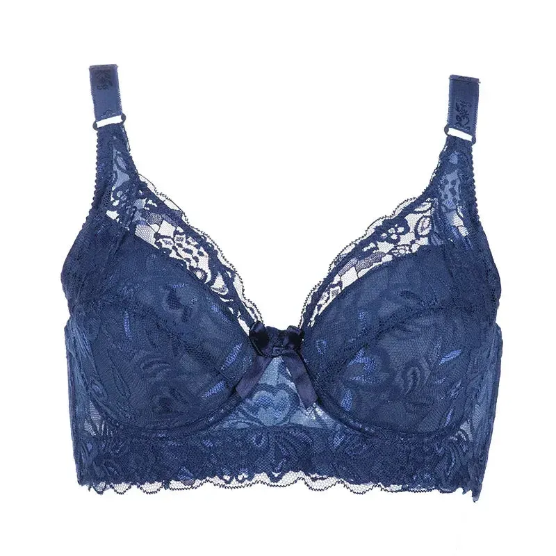 Plus Sizes Underwire Lace Wide Shoulder Straps Push Up Bras