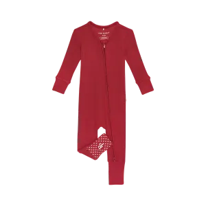 Posh Peanut Crimson Waffle Convertible Zippered One Piece