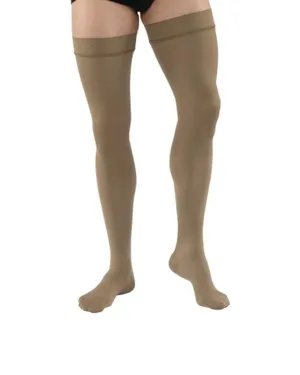 PR/1 JOBST MEDICAL LEG WEAR, MEN, RIBBED, THIGH HIGH W/SIL DOT BAND, 20-30MMHG, XL, KHAKI, CLOSED TOE