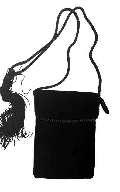Principles Vintage Black Velvet Crossbody Bag