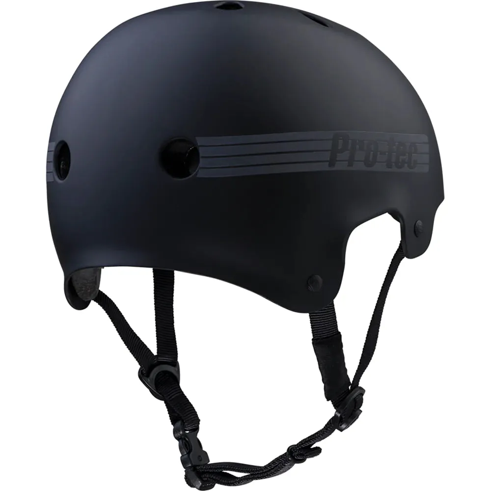 PROTEC OLD SCHOOL HELMET - MATT BLACK REFLECTIVE