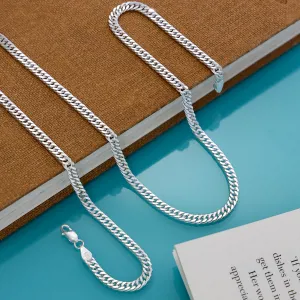 Pure Silver Chain For Men - Textured Sturdy Cuban Link
