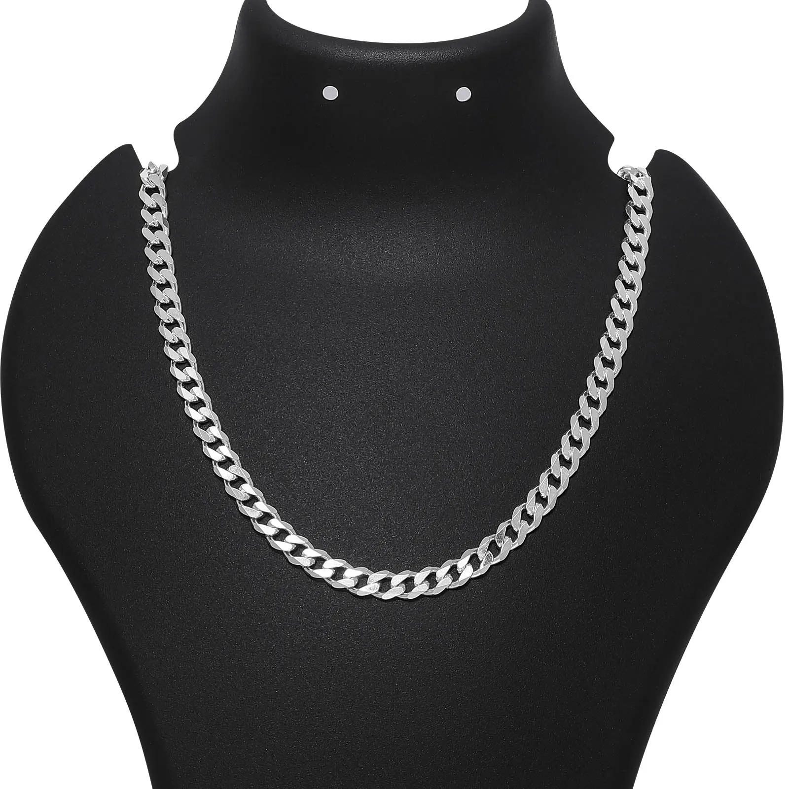 Pure Silver Chain For Men - Textured Sturdy Cuban Link