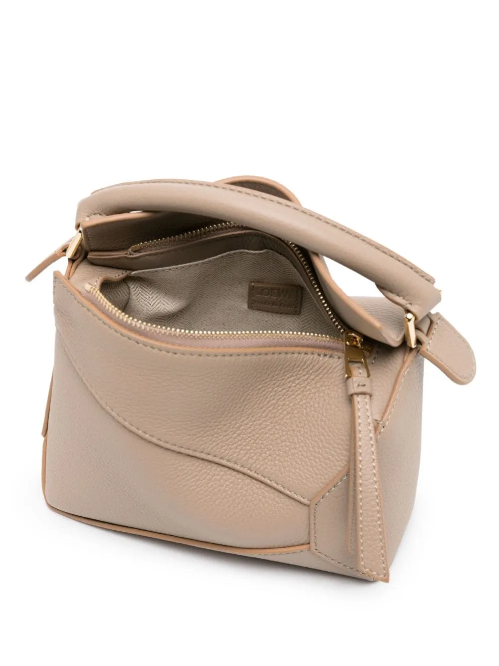 Puzzle edge mini leather handbag