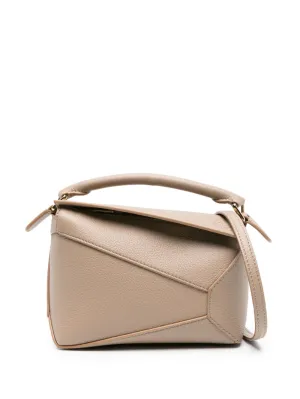 Puzzle edge mini leather handbag