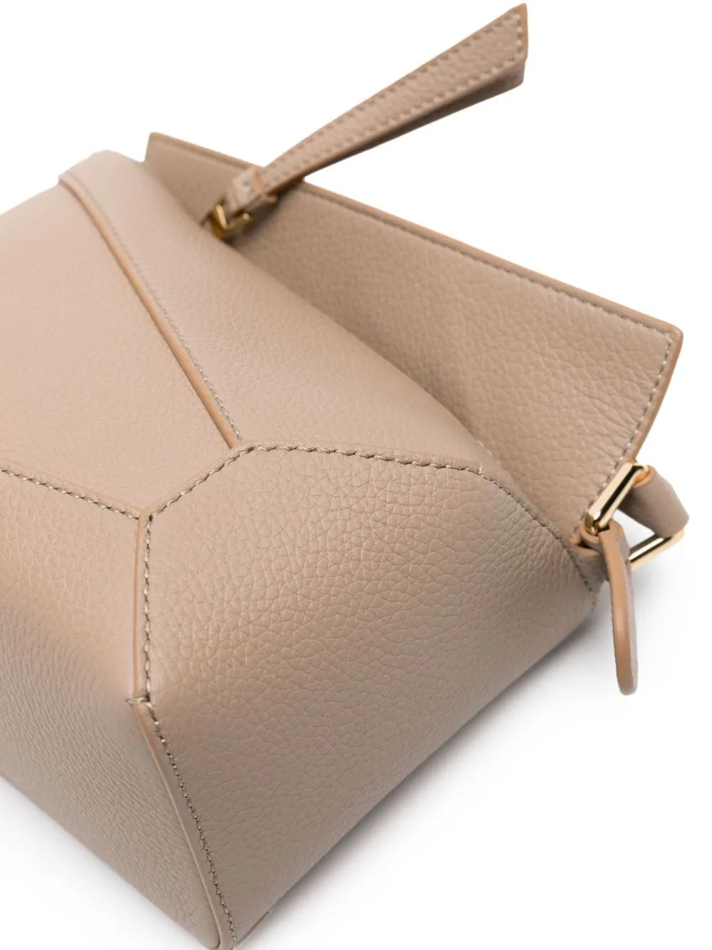 Puzzle edge mini leather handbag