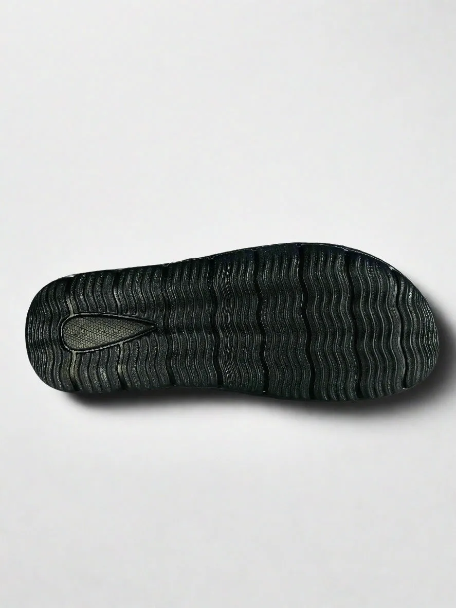 Quilted Leather Sandals - Black
