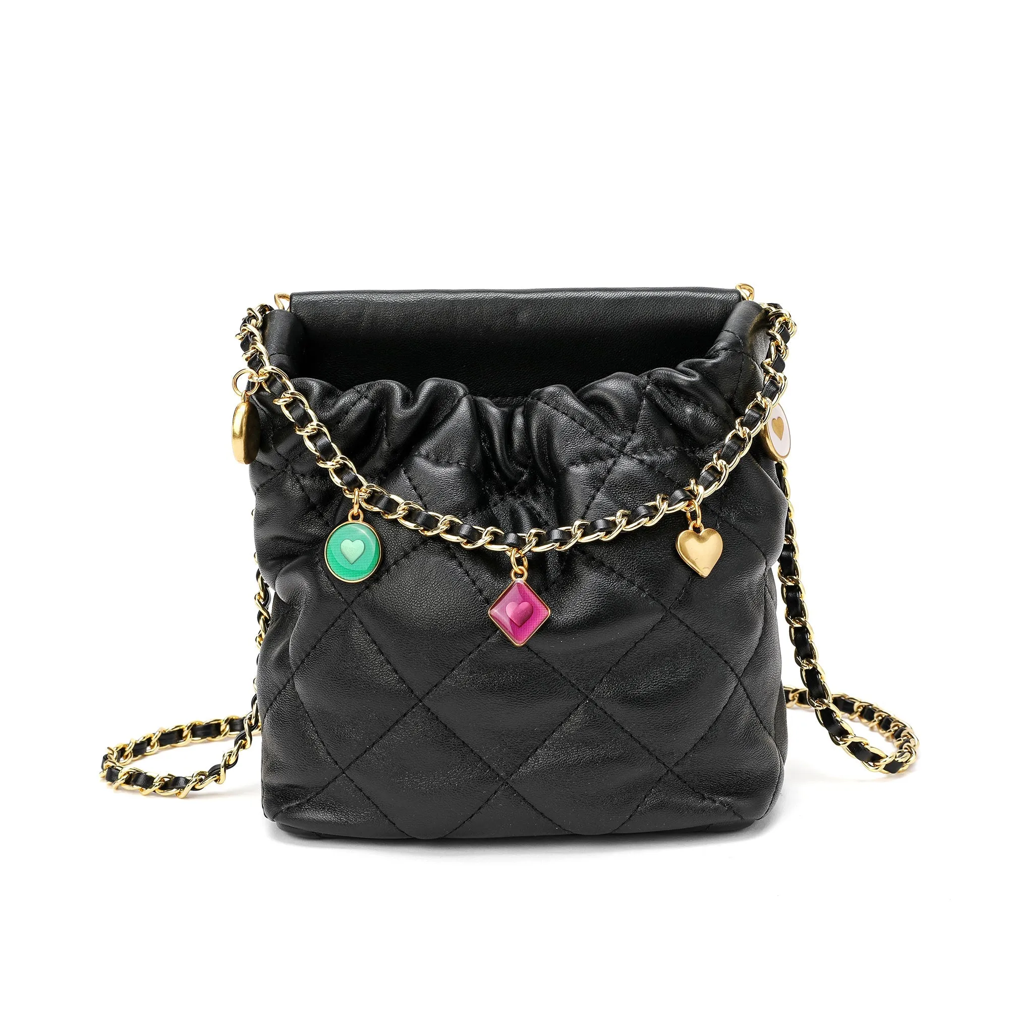 Quilted Sheepskin Leather Crossbody