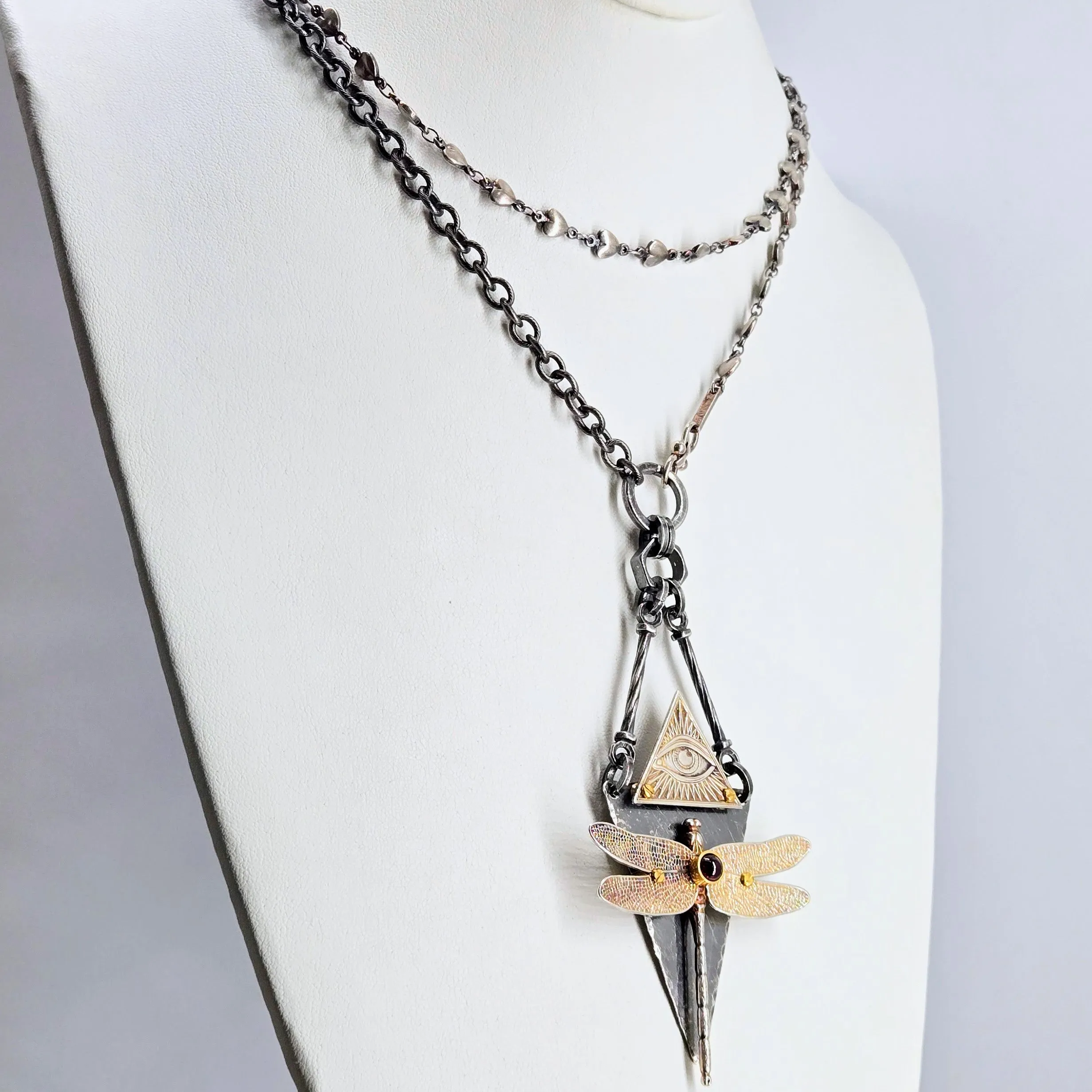 "All-Seeing Sweetie!" Convertible Necklace - Anti-tarnish Mixed Metals & Upcycled Components