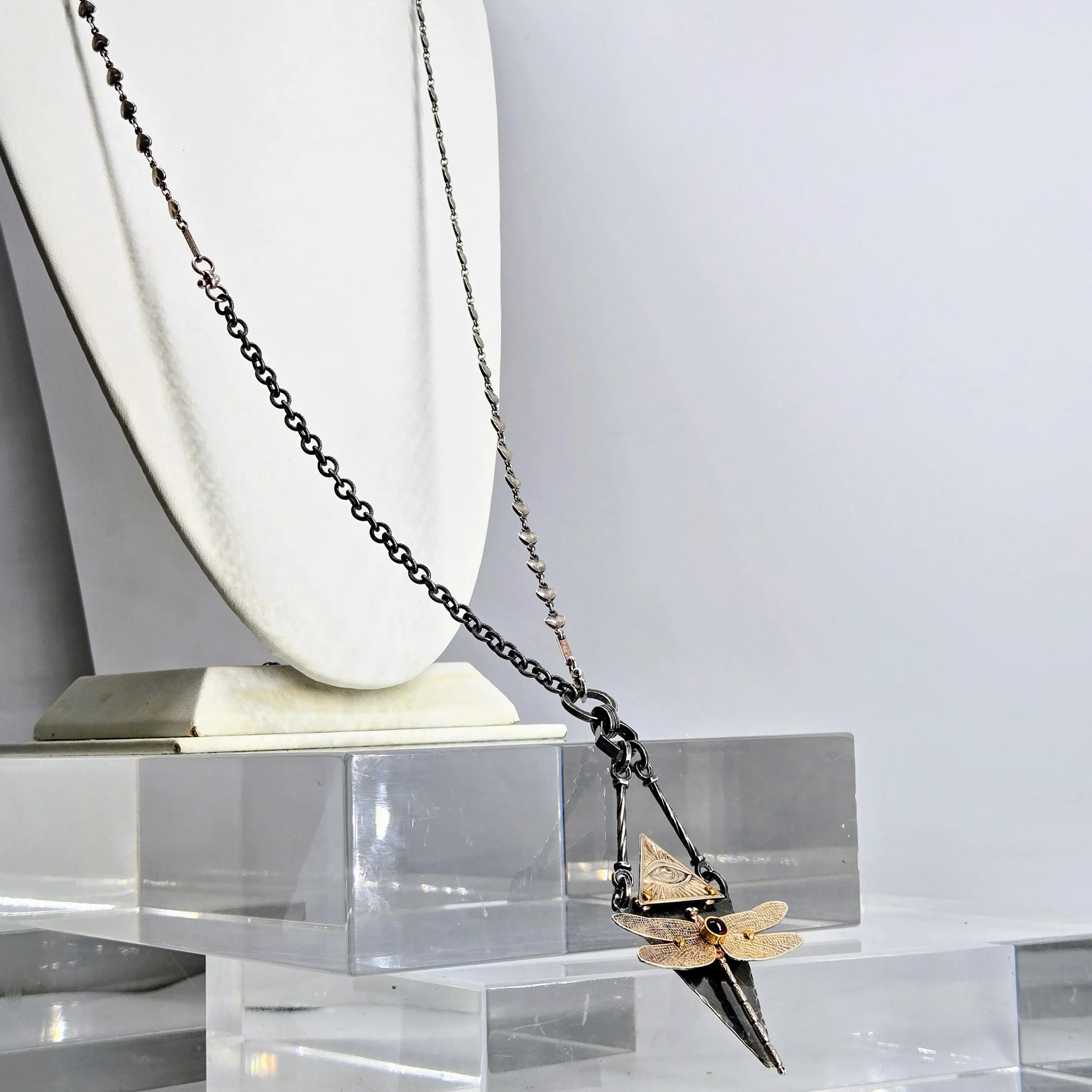 "All-Seeing Sweetie!" Convertible Necklace - Anti-tarnish Mixed Metals & Upcycled Components