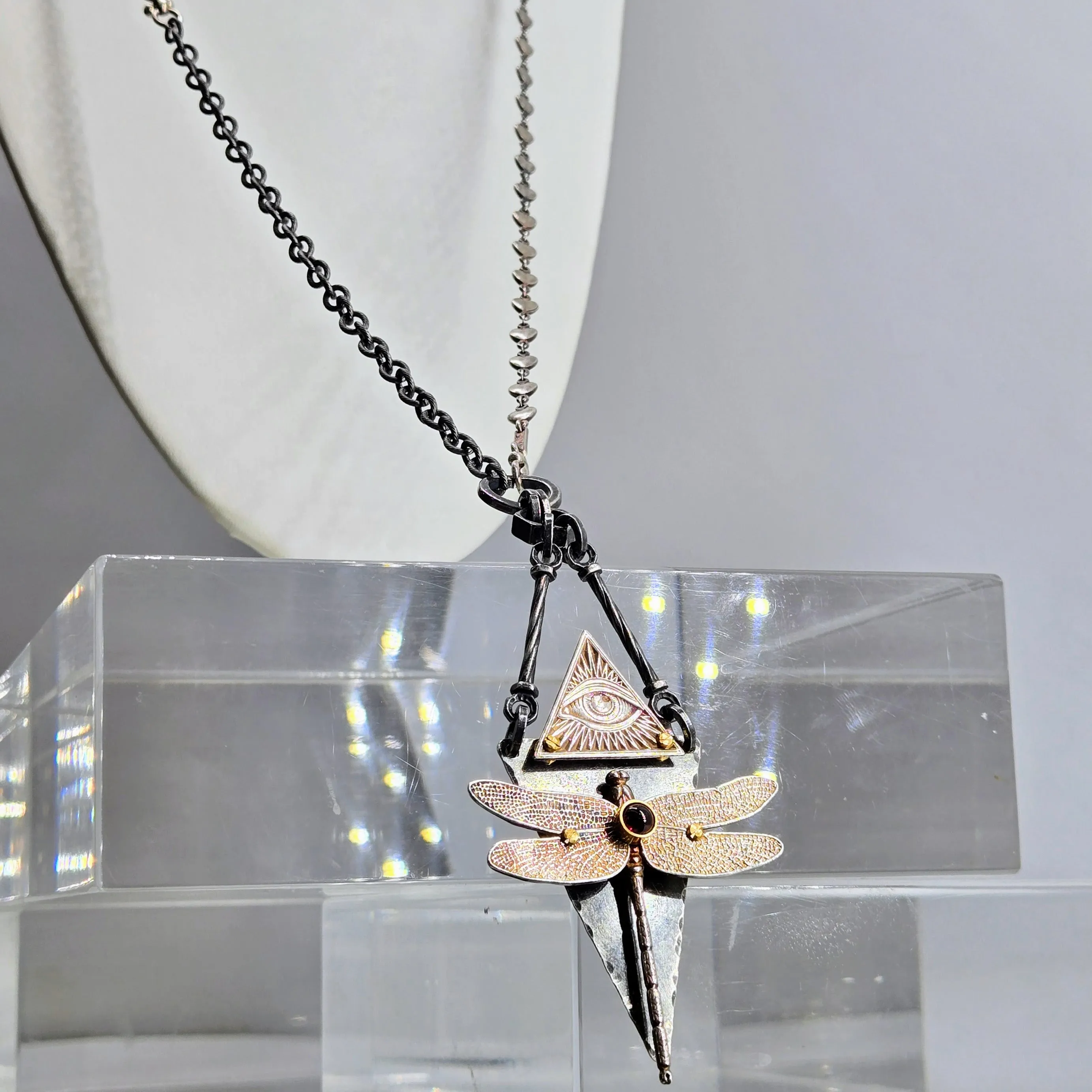 "All-Seeing Sweetie!" Convertible Necklace - Anti-tarnish Mixed Metals & Upcycled Components
