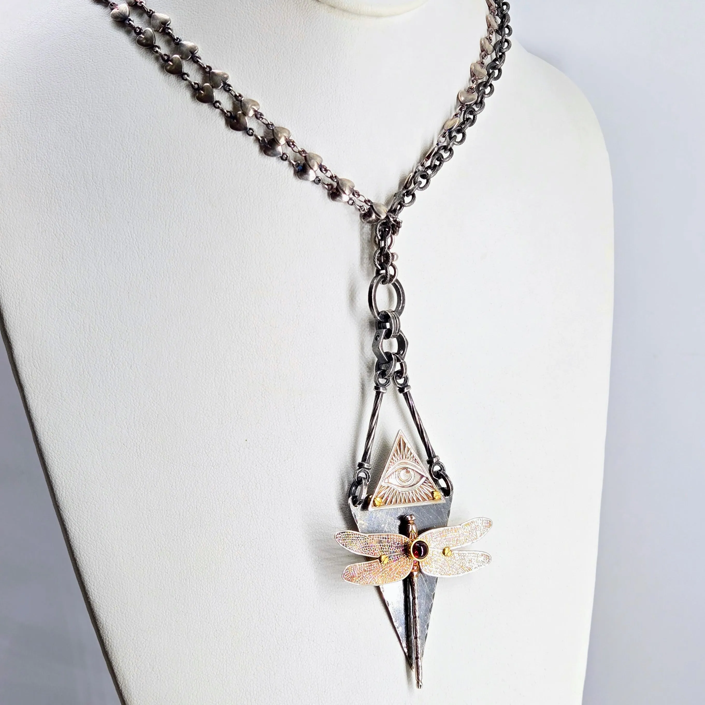 "All-Seeing Sweetie!" Convertible Necklace - Anti-tarnish Mixed Metals & Upcycled Components