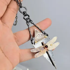 "All-Seeing Sweetie!" Convertible Necklace - Anti-tarnish Mixed Metals & Upcycled Components