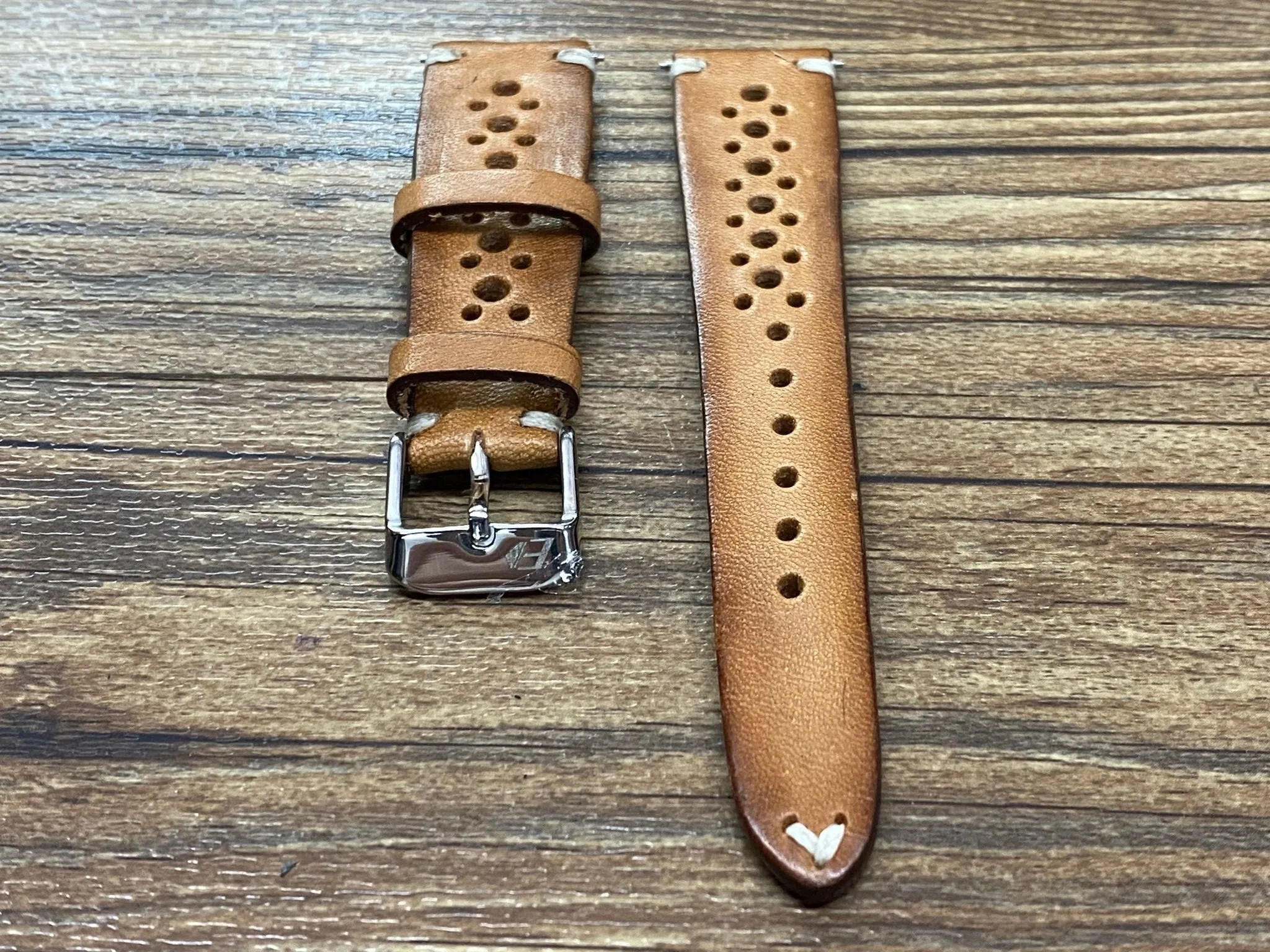 Rally Watch Straps, Leather Watch Straps, Rally Style, Vintage Brown Retro Racing Watch Band for 19mm 20mm Watch, Personalise Christmas Gift Ideas