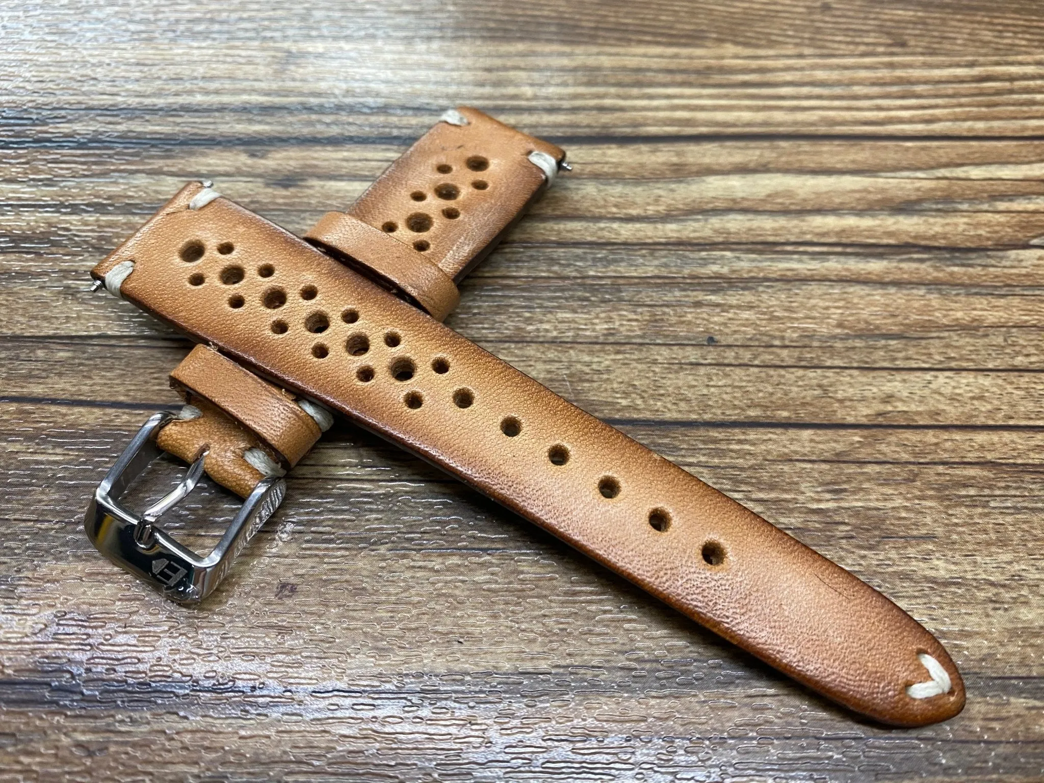 Rally Watch Straps, Leather Watch Straps, Rally Style, Vintage Brown Retro Racing Watch Band for 19mm 20mm Watch, Personalise Christmas Gift Ideas