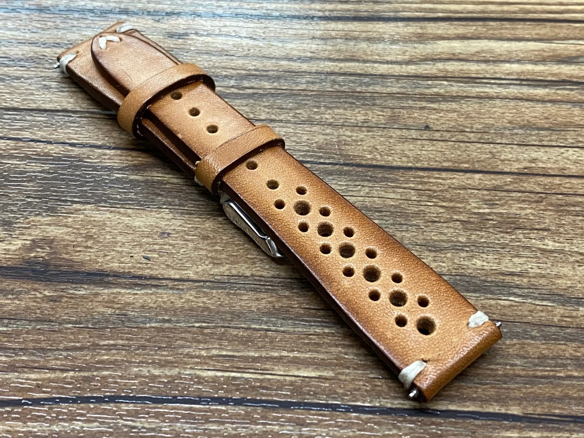 Rally Watch Straps, Leather Watch Straps, Rally Style, Vintage Brown Retro Racing Watch Band for 19mm 20mm Watch, Personalise Christmas Gift Ideas