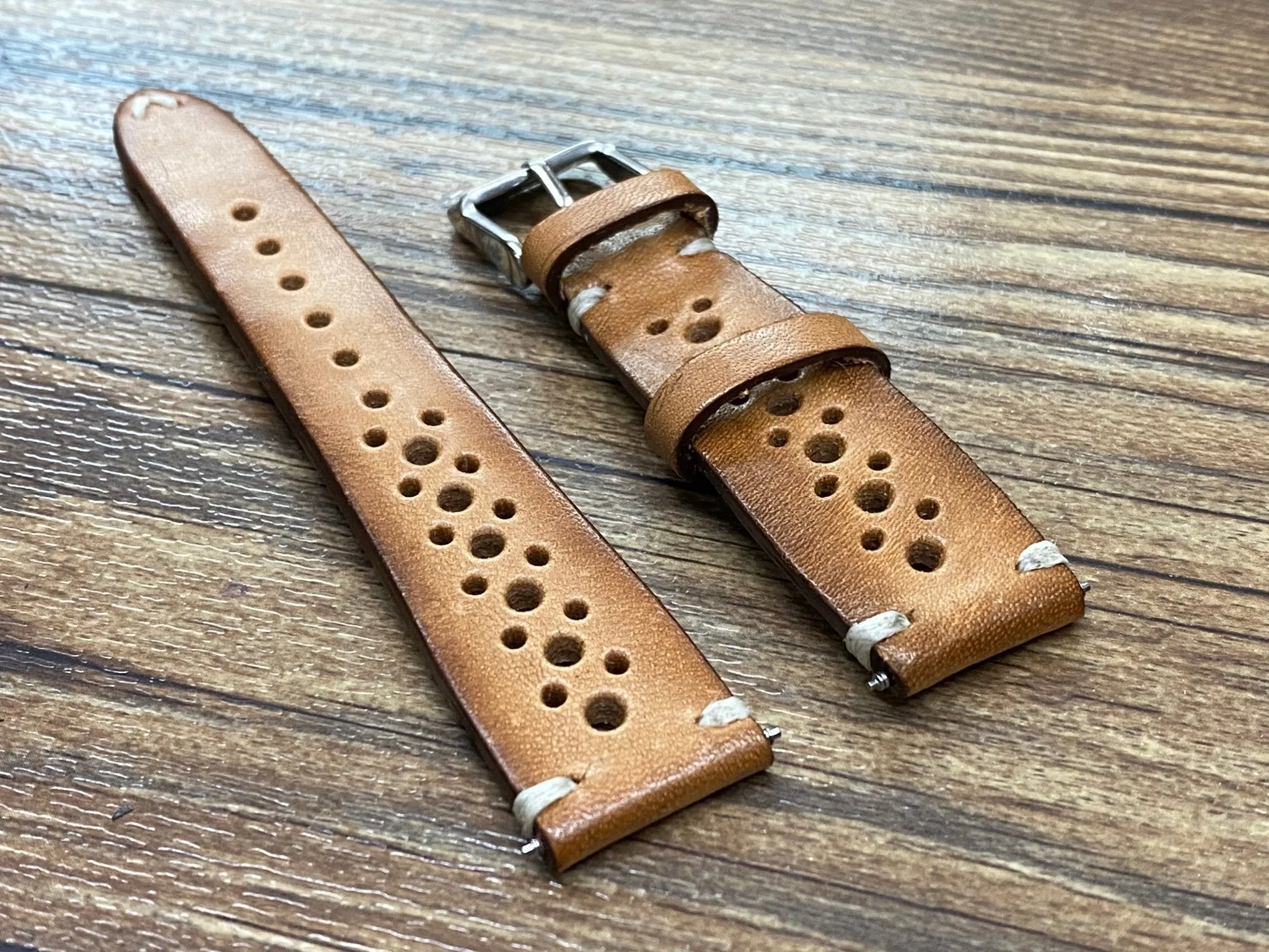 Rally Watch Straps, Leather Watch Straps, Rally Style, Vintage Brown Retro Racing Watch Band for 19mm 20mm Watch, Personalise Christmas Gift Ideas