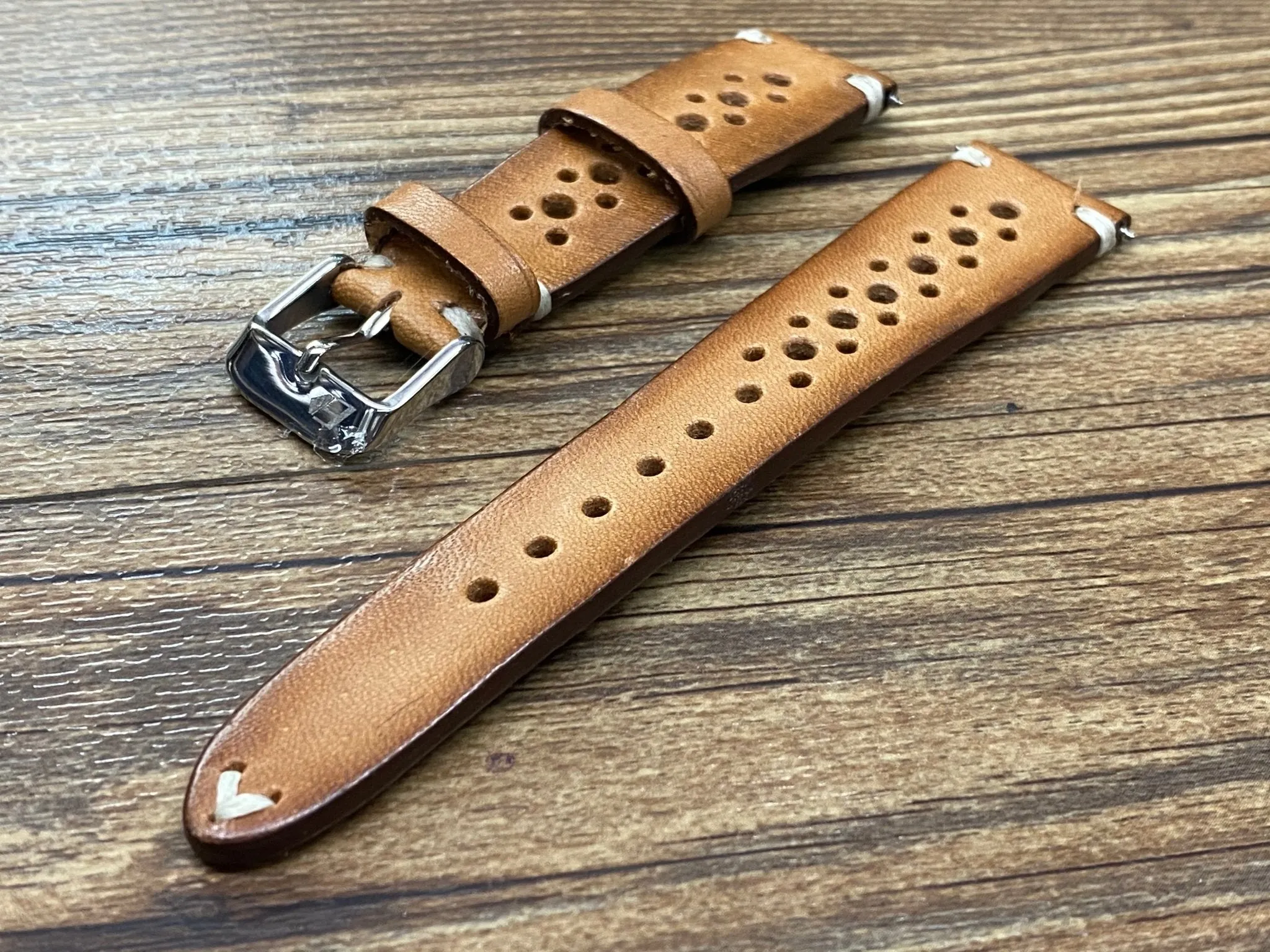 Rally Watch Straps, Leather Watch Straps, Rally Style, Vintage Brown Retro Racing Watch Band for 19mm 20mm Watch, Personalise Christmas Gift Ideas