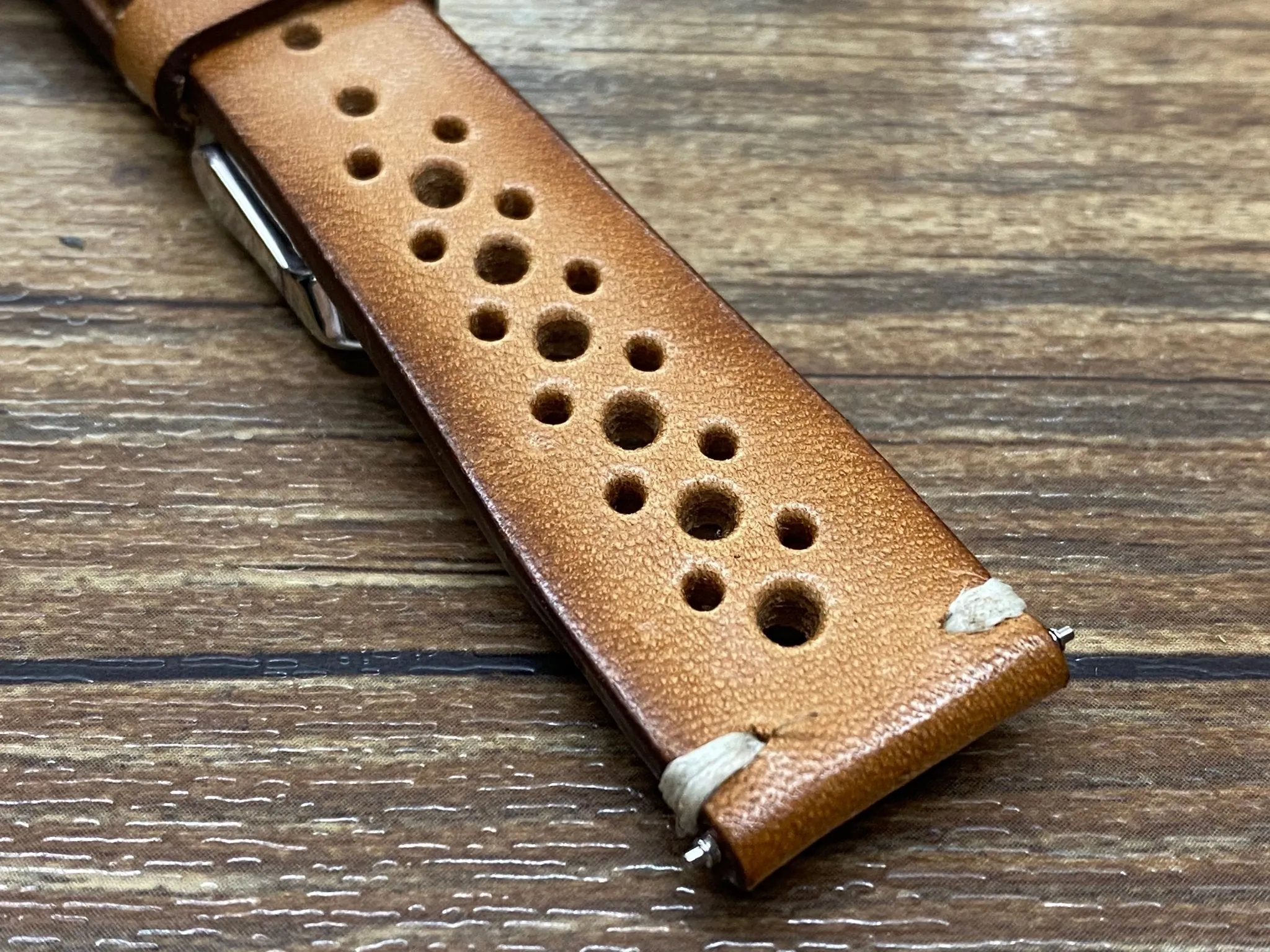 Rally Watch Straps, Leather Watch Straps, Rally Style, Vintage Brown Retro Racing Watch Band for 19mm 20mm Watch, Personalise Christmas Gift Ideas